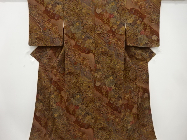 JAPANESE KIMONO / KOMON / CHIRIMEN / MICHINAGADORI